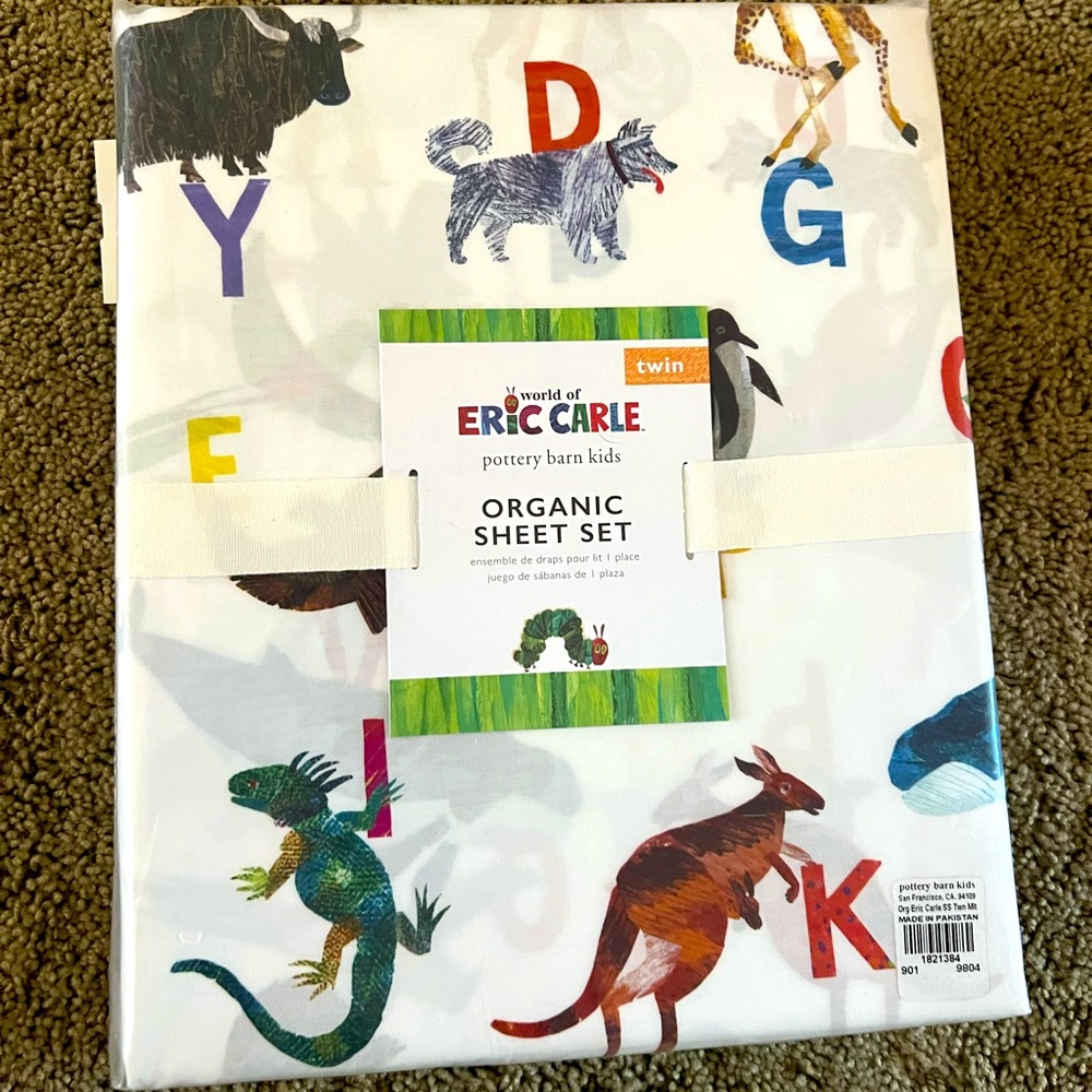 Pottery barn kids Eric Carle twin sheets set